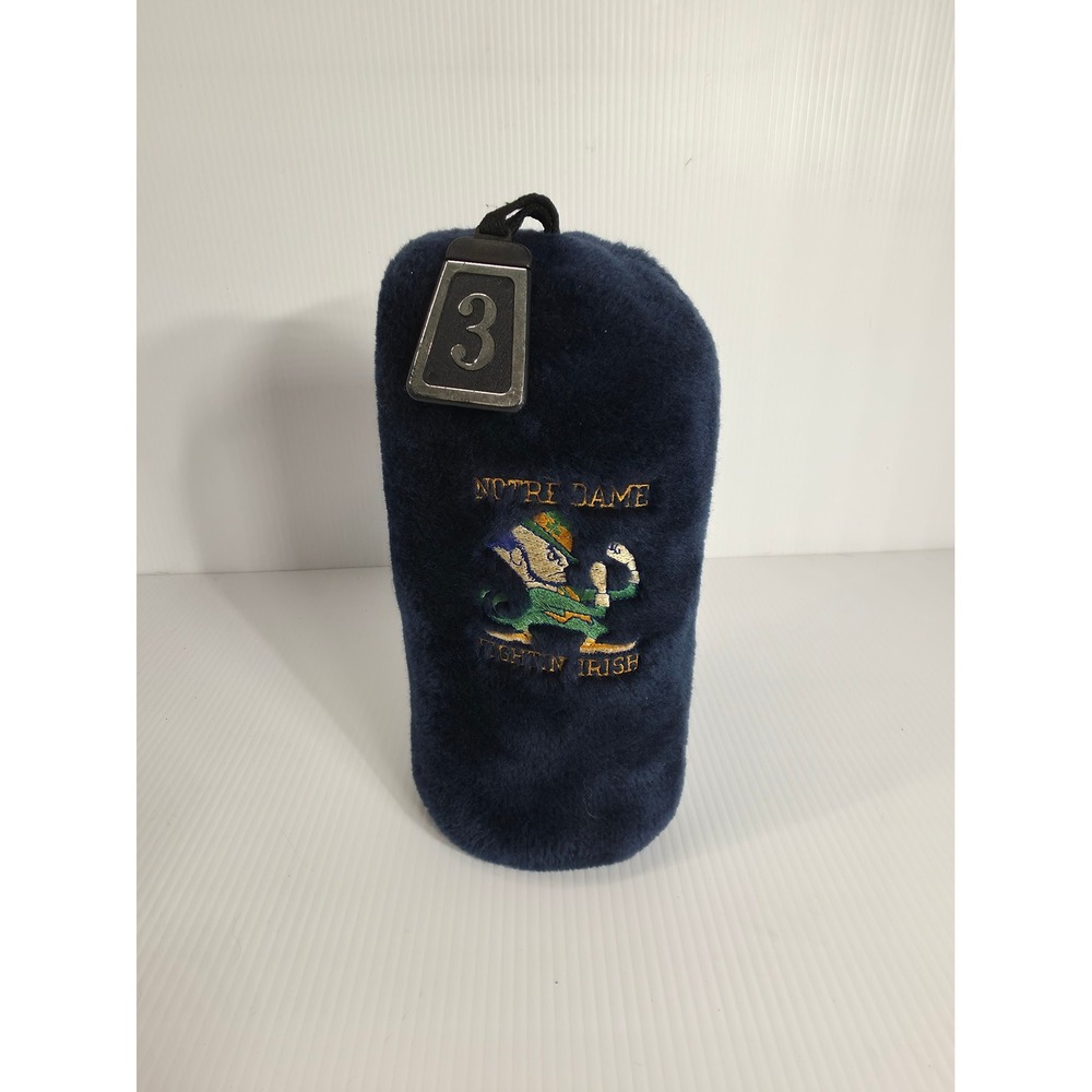 Vintage Notre Dame Fighting Irish #3 Wood Golf Headcover Navy Blue Here's Fred